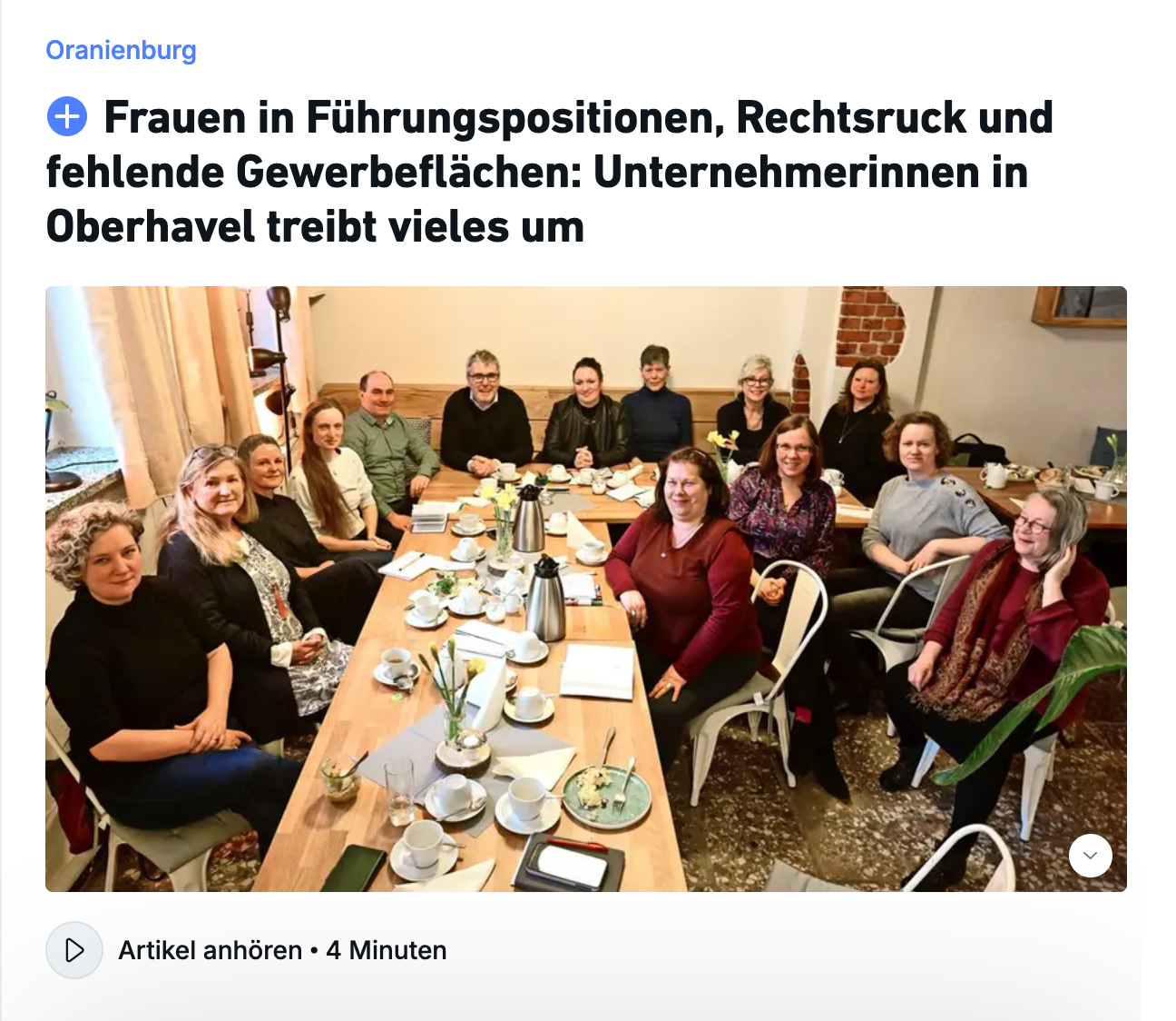 Bericht MAZ Unternehmerinnen in Oberhavel treffen Bürgermeister Alexander Laesicke